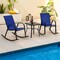 2-Piece Outdoor Rocking Chair Set with Metal Frame and Breathable Fabric Seat for Patio or Porch